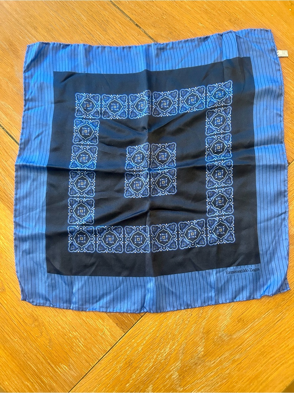 Vintage Ermenegildo Zegna Silk Pocket Square Hair and Purse Scarf